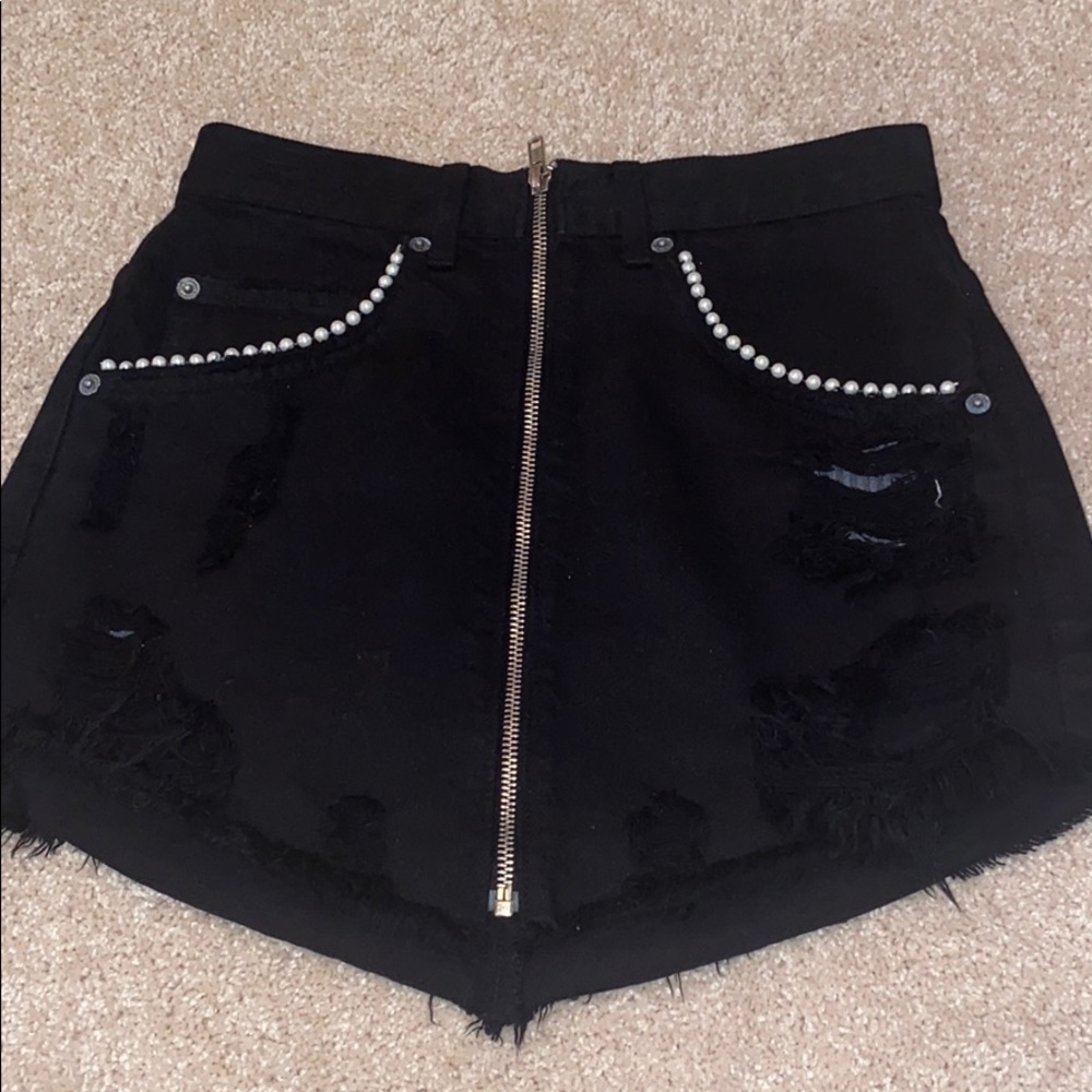 Black carmar jean skirt